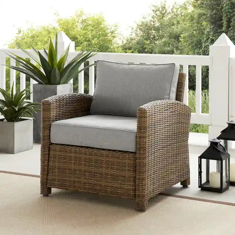 Crosley Bradenton Outdoor Wicker Armchair - 30.5 W x 35 D x 32.5 H