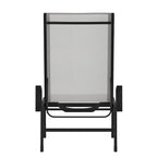 Chaise longue réglable en textilène toutes saisons avec accoudoirs