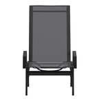 Chaise longue réglable en textilène toutes saisons avec accoudoirs