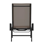 Chaise longue réglable en textilène toutes saisons avec accoudoirs