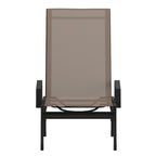 Chaise longue réglable en textilène toutes saisons avec accoudoirs