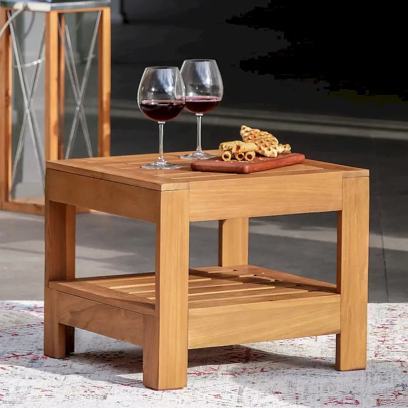 Ensemble de jardin 3 pièces en teck Cambridge Casual Logan avec coussin Sunbrella