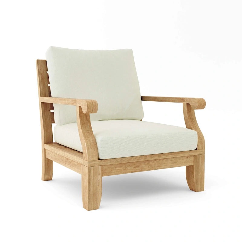 Riviera Luxe Teak Lounge Chair with Sunbrella Cushions