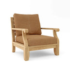Fauteuil lounge Riviera Luxe en teck avec coussins Sunbrella
