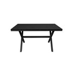 Rectangular Outdoor Dining Table with Imitation Wood Grain