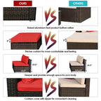 Ensemble de mobilier de jardin en rotin Costway 5 pièces, sectionnel et conversation - Voir la description