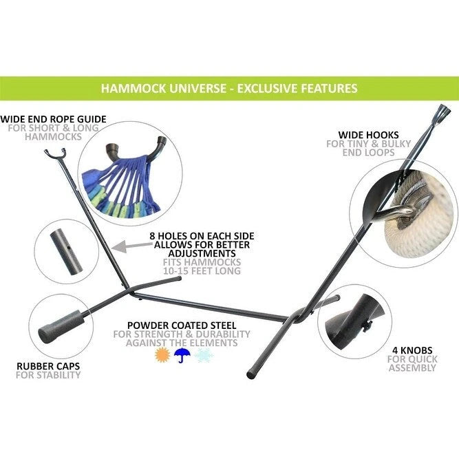 Hamac maya XL en corde épaisse avec support universel