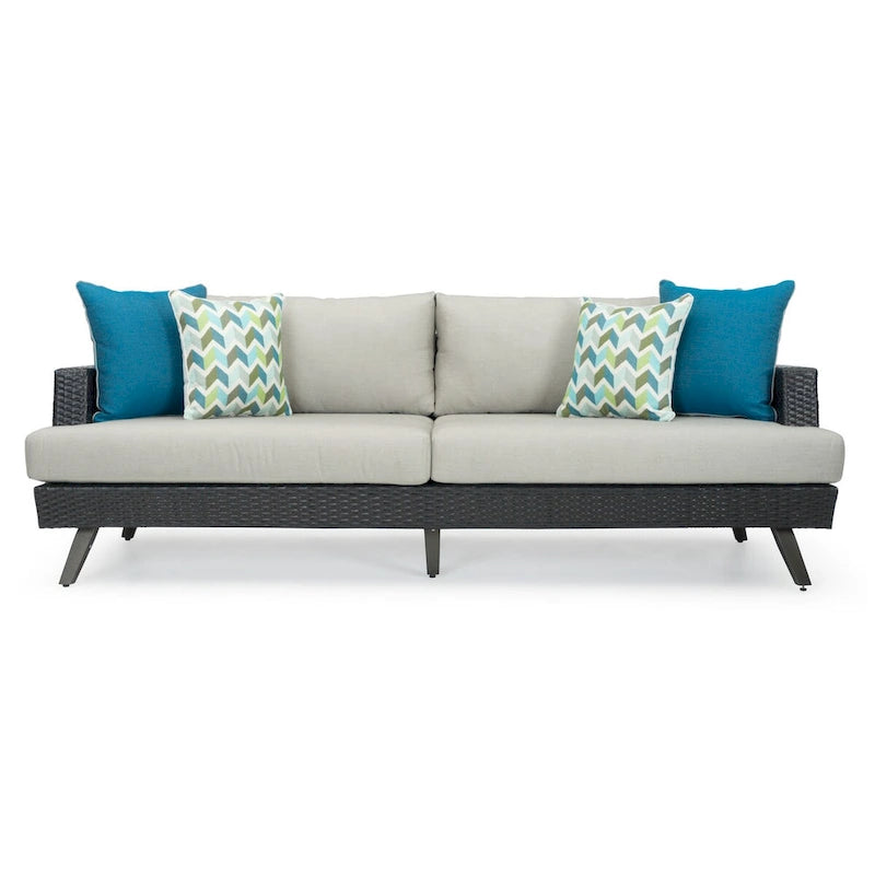 Ensemble de sièges de patio extérieurs Portofino Casual 7 pièces Sunbrella avec mécanisme à bascule