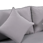 Lit de jour d'extérieur avec dossier en corde de nylon tressée et coussins lavables