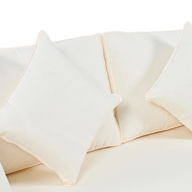 Lit de jour d'extérieur avec dossier en corde de nylon tressée et coussins lavables