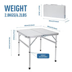 Table de pique-nique carrée, table d'extérieur, petite table, table de jeu à hauteur réglable