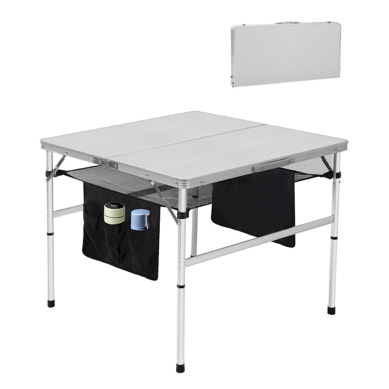 Table de pique-nique carrée, table d'extérieur, petite table, table de jeu à hauteur réglable