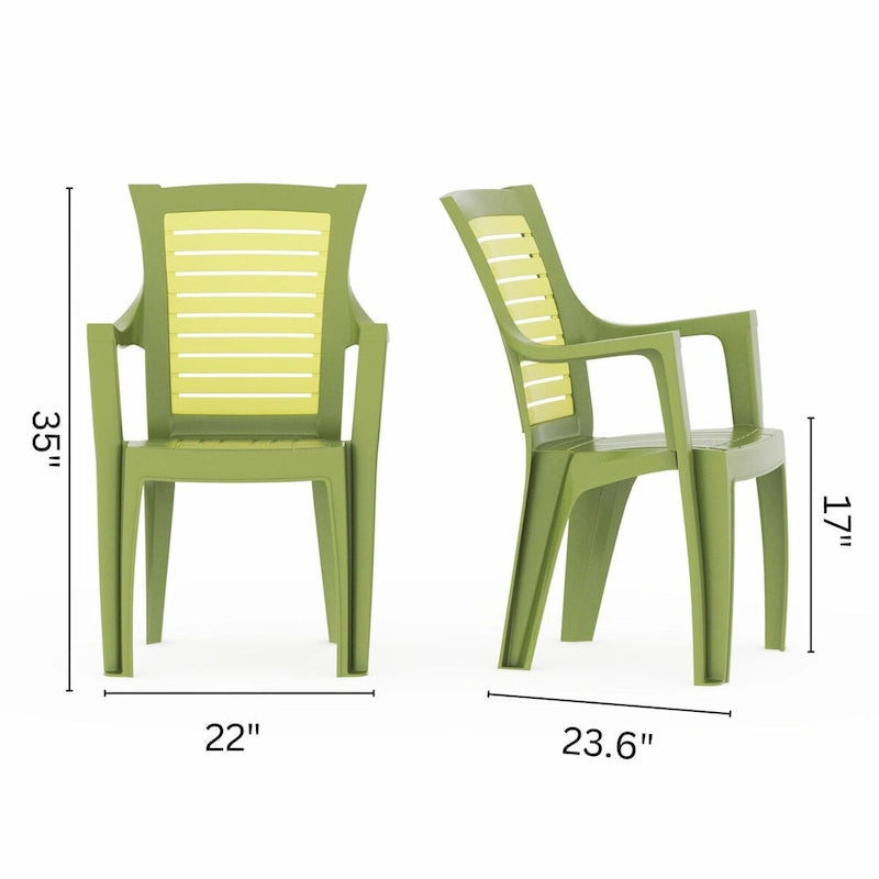 Chaises de patio Ozetta (lot de 2), vertes