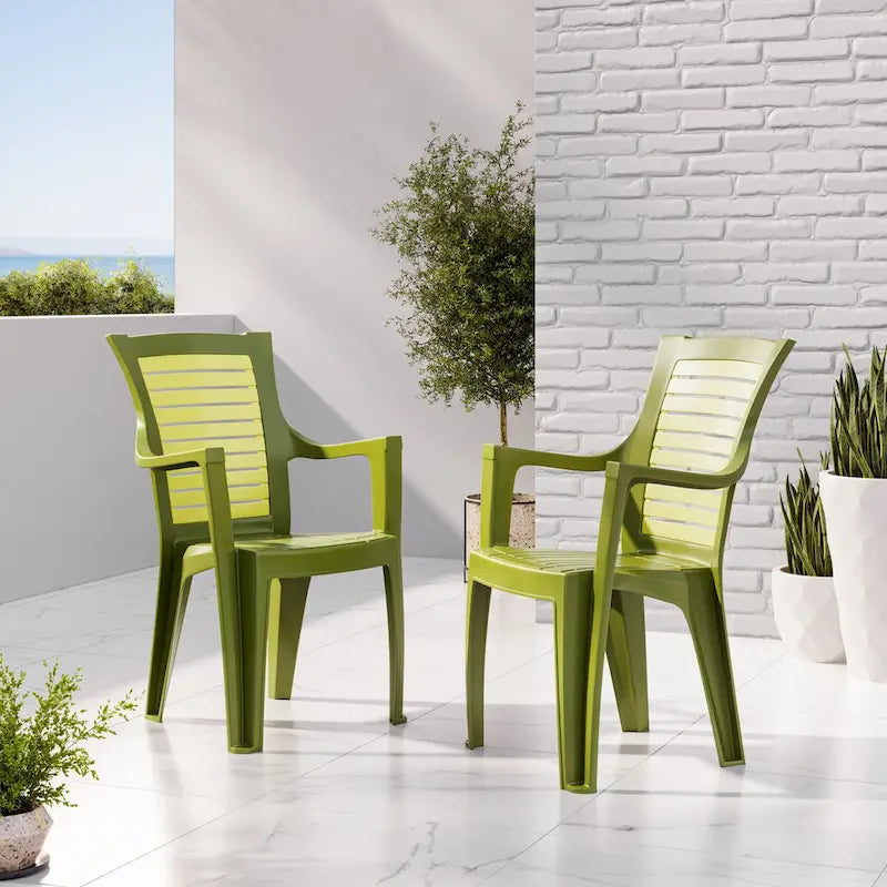 Chaises de patio Ozetta (lot de 2), vertes
