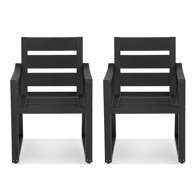Chaises de salle à manger fixes LUE BONA pour patio, à pieds carrés, en polystyrène expansé (lot de 2) - 23,6 po P x 24,6 po L x 34,6 po H