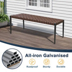 All-Iron Detachable Rattan Bench
