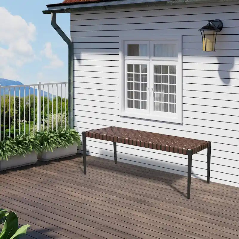 Banc en rotin amovible entièrement en fer