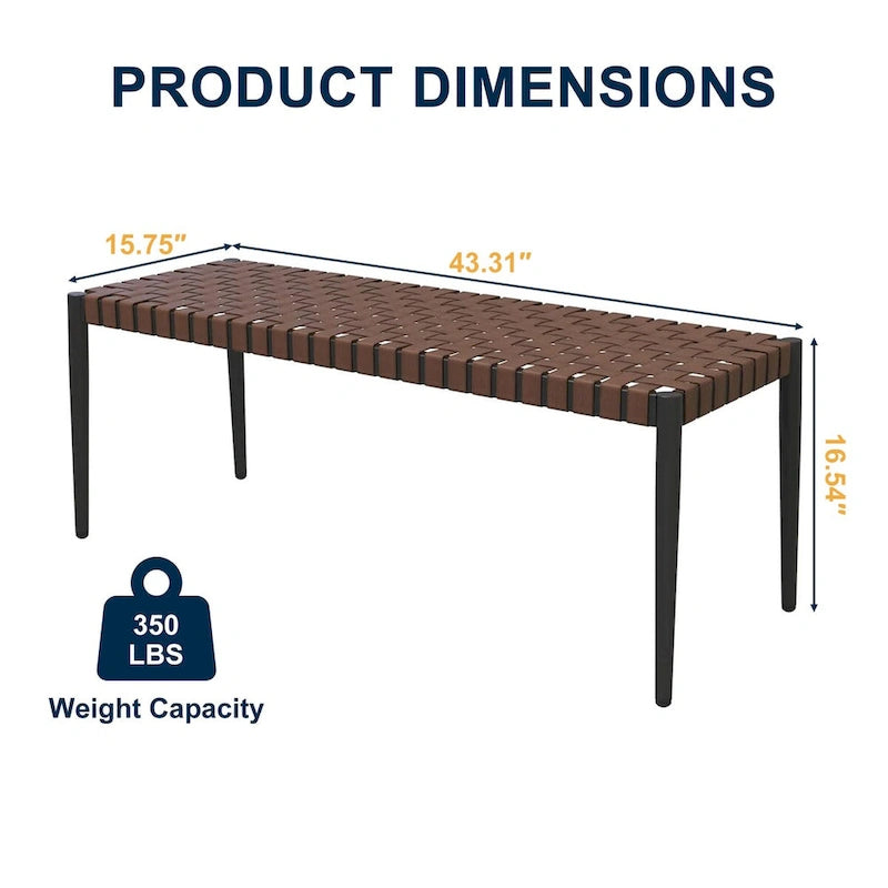 Banc en rotin amovible entièrement en fer