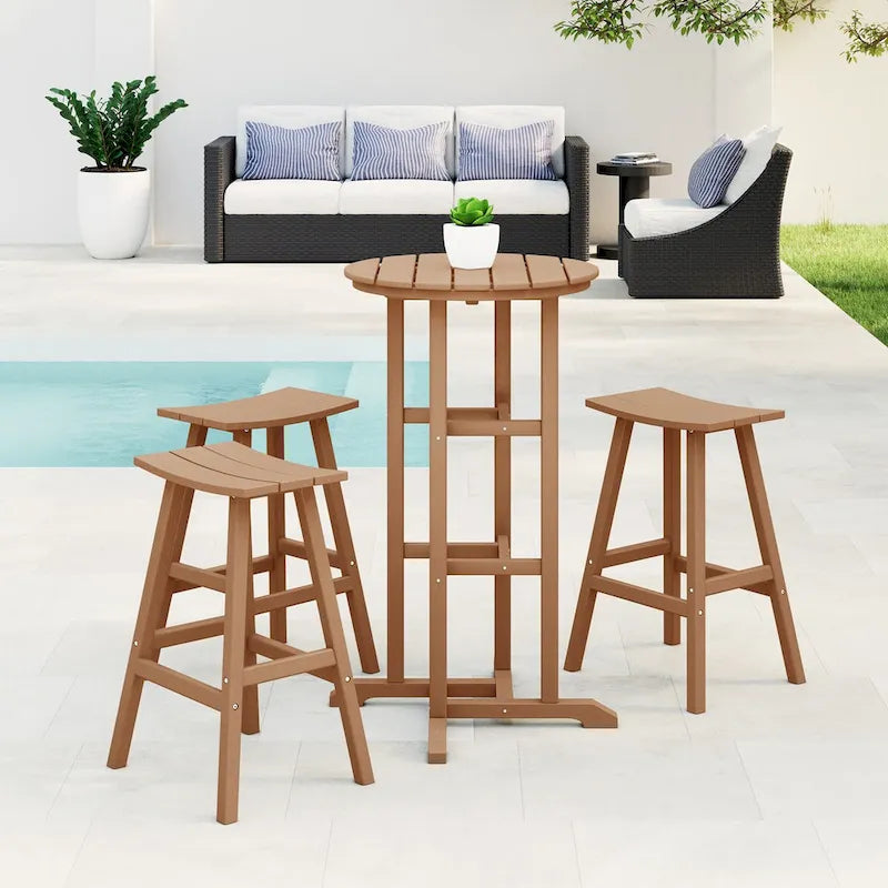 Polytrends Laguna Hdpe All Weather Outdoor Patio Bistro Bar Set (4-Piece Set)