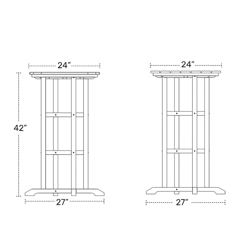 Ensemble de bar bistro d'extérieur Polytrends Laguna HDPE résistant aux intempéries (ensemble de 4 pièces)