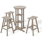 Ensemble de bar bistro d'extérieur Polytrends Laguna HDPE résistant aux intempéries (ensemble de 4 pièces)