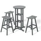 Ensemble de bar bistro d'extérieur Polytrends Laguna HDPE résistant aux intempéries (ensemble de 4 pièces)