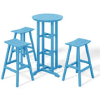 Ensemble de bar bistro d'extérieur Polytrends Laguna HDPE résistant aux intempéries (ensemble de 4 pièces)