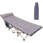 Camping Cot, Folding Camping Cot Folding Cot for Adults with Mattress, Pillow and Side Mesh Holders Holds Weights Up to 500Lbs