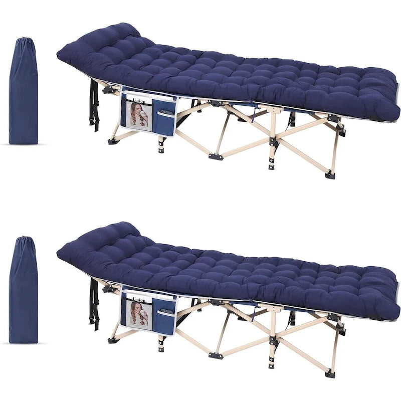 Lit de camp pliant pour adultes avec matelas, oreiller et filets latéraux. Supporte jusqu'à 227 kg (500 lb).