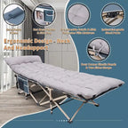 Lit de camp pliant pour adultes avec matelas, oreiller et filets latéraux. Supporte jusqu'à 227 kg (500 lb).