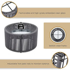 Ensemble canapé-lit d'extérieur 2 pièces avec table en verre trempé