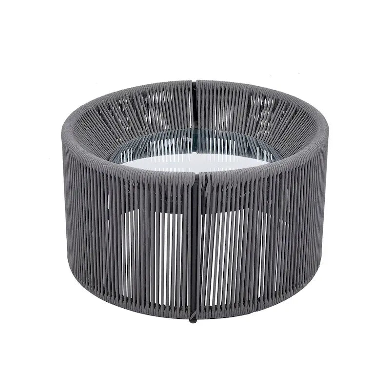 Ensemble canapé-lit d'extérieur 2 pièces avec table en verre trempé