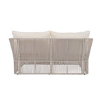 Ensemble canapé-lit d'extérieur 2 pièces avec table en verre trempé