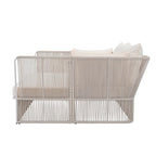 Ensemble canapé-lit d'extérieur 2 pièces avec table en verre trempé