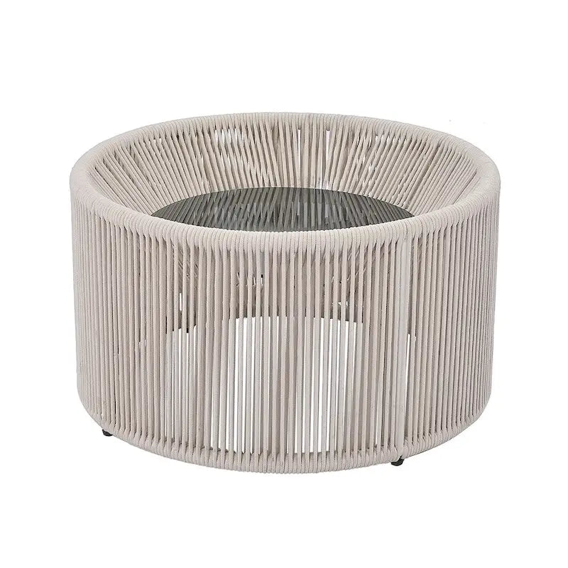 Ensemble canapé-lit d'extérieur 2 pièces avec table en verre trempé