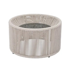 Ensemble canapé-lit d'extérieur 2 pièces avec table en verre trempé