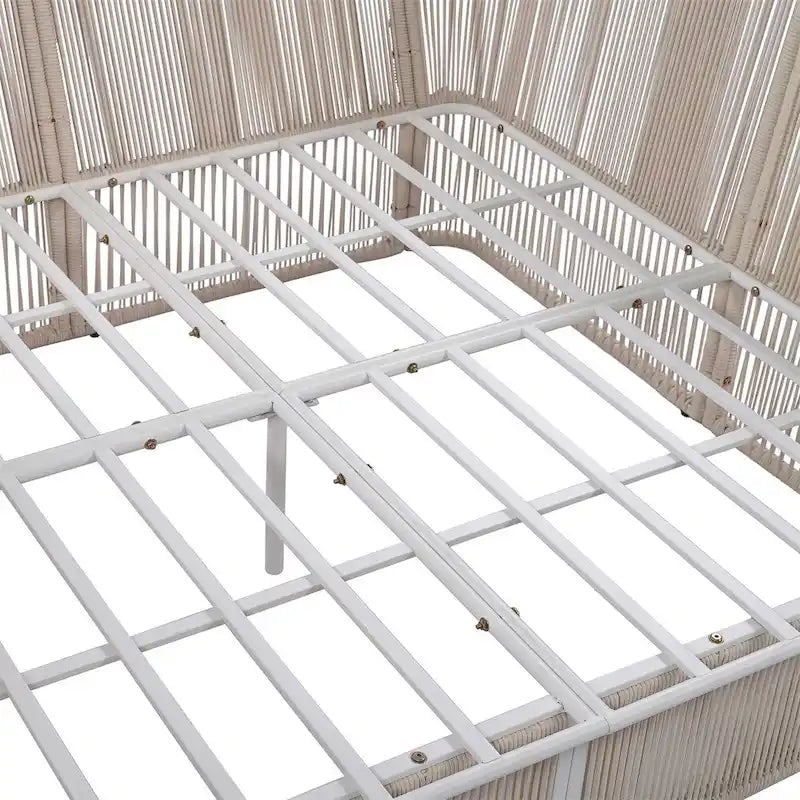 Ensemble canapé-lit d'extérieur 2 pièces avec table en verre trempé