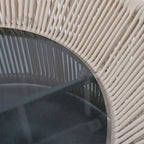 Ensemble canapé-lit d'extérieur 2 pièces avec table en verre trempé