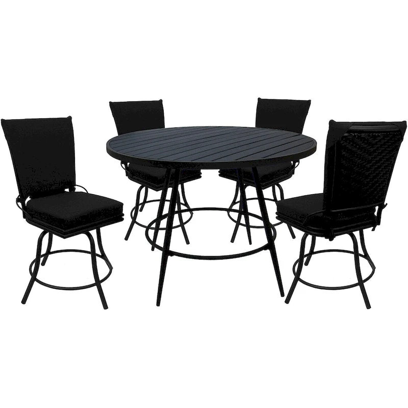 Ensemble de salle à manger d'extérieur ou d'intérieur pour patio - Chaises pivotantes Ofir sans accoudoirs - Table de 42 pouces