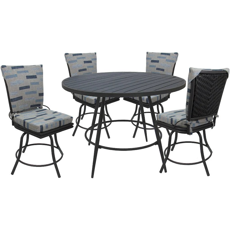 Ensemble de salle à manger d'extérieur ou d'intérieur pour patio - Chaises pivotantes Ofir sans accoudoirs - Table de 42 pouces