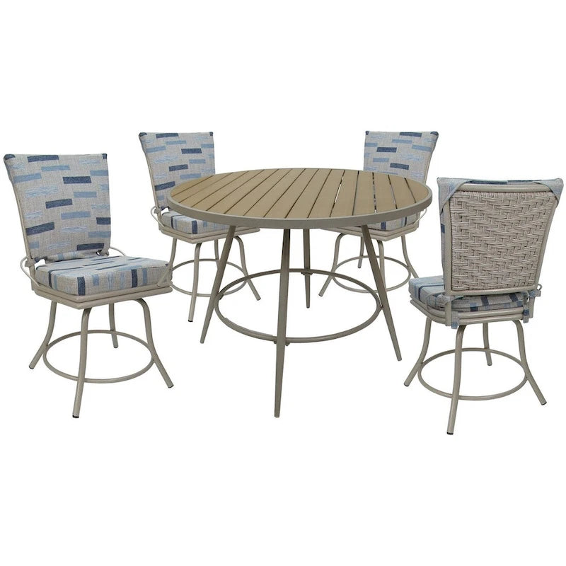 Outdoor or Indoor Patio Dining Set - Swivel Ofir Chairs without Arms - 42 Table