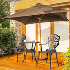 Ensembles de patio d'extérieur en aluminium moulé avec table percée pour parasol