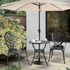 Ensembles de patio d'extérieur en aluminium moulé avec table percée pour parasol