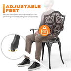 Ensembles de patio d'extérieur en aluminium moulé avec table percée pour parasol