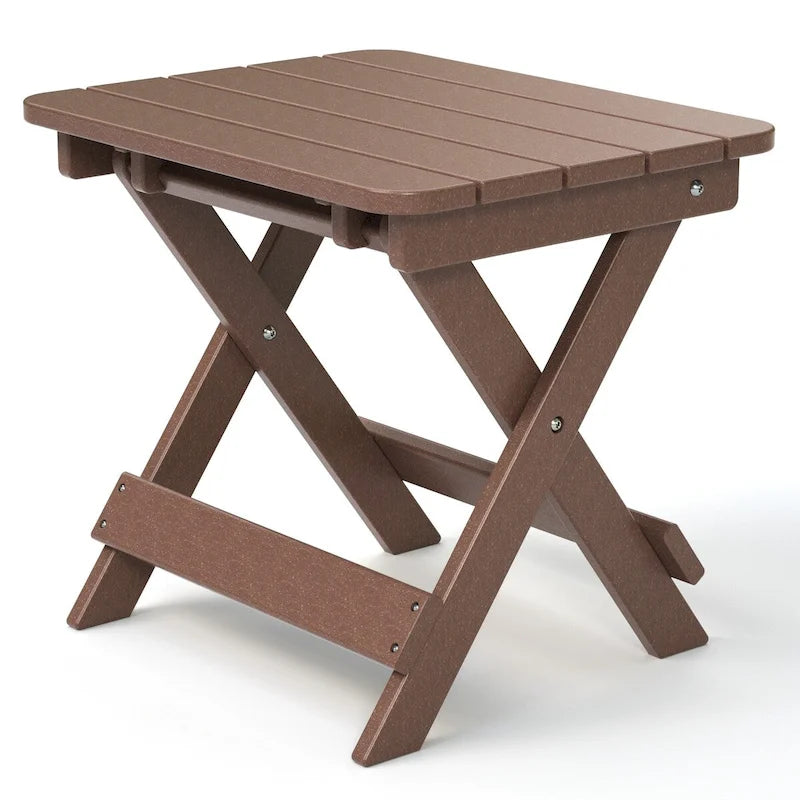 Table d'appoint pliante Adirondack d'extérieur pour jardin et piscine, table basse résistante aux intempéries - Plastique PE haute densité
