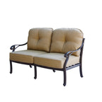 Ensemble de conversation Nassau 4 pièces avec foyer au propane, canapé deux places, coussins, table de conversation ronde de 47 pouces et verre à feu.