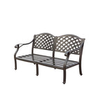 Ensemble de conversation Nassau 4 pièces avec foyer au propane, canapé deux places, coussins, table de conversation ronde de 47 pouces et verre à feu.