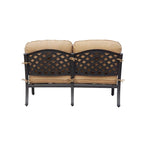 Ensemble de conversation Nassau 4 pièces avec foyer au propane, canapé deux places, coussins, table de conversation ronde de 47 pouces et verre à feu.