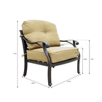 Ensemble de conversation Nassau 4 pièces avec foyer au propane, canapé deux places, coussins, table de conversation ronde de 47 pouces et verre à feu.