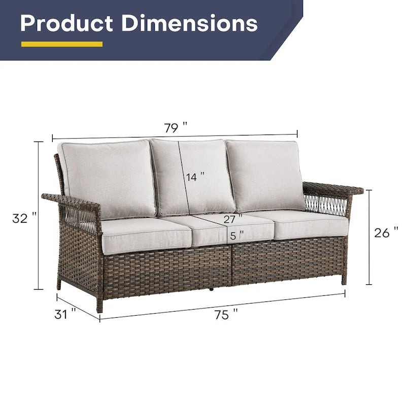 Pouf d'extérieur en rotin tressé Gymojoy - Marron